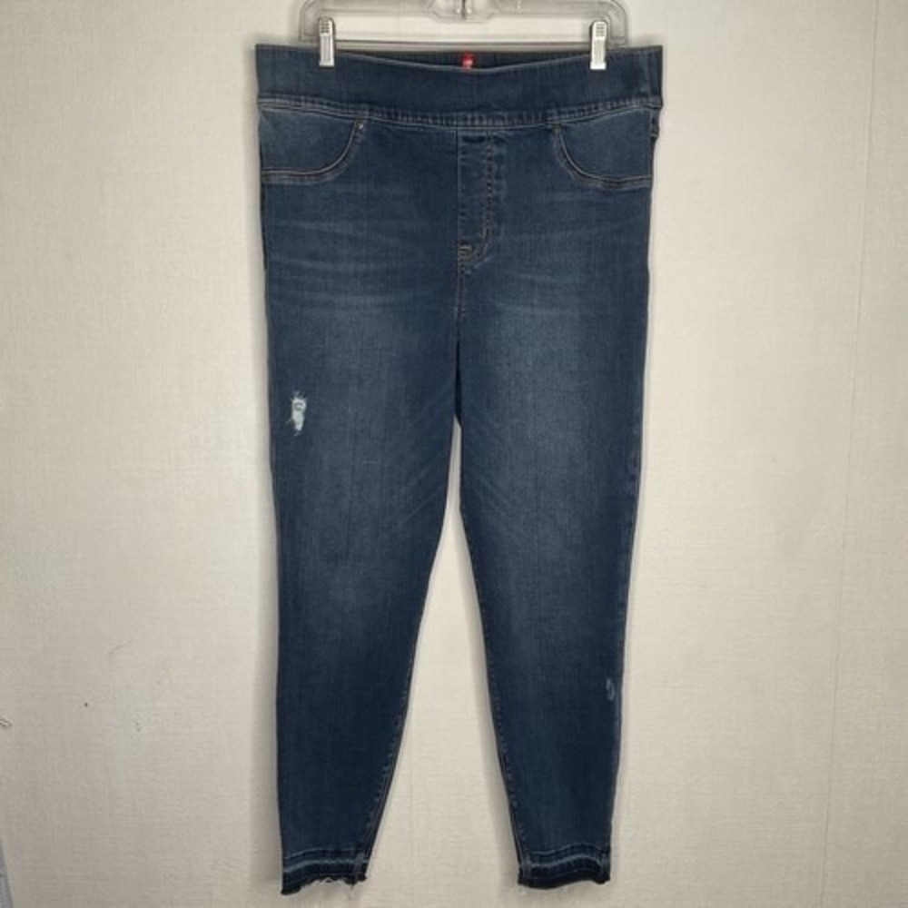 Spanx‎ High Rise Distressed Stretch Dark Wash Ankle Skinny Jeans Women 1X China